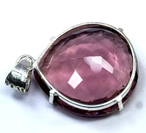 Ciondolo alessandrite 75 ct+ pietra preziosa argento 925 taglio pera naturale che cambia colore - Foto 3 di 6