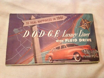 1941 Dodge Fold Out Sales Folder Showing Full Line Of Cars For 1941