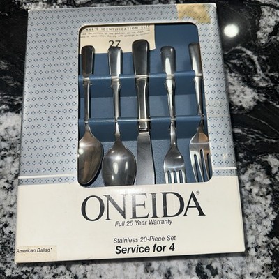 Vtg Oneida Rodgers Flatware Silverware American Ballad 20Pc Stainless USA NEW
