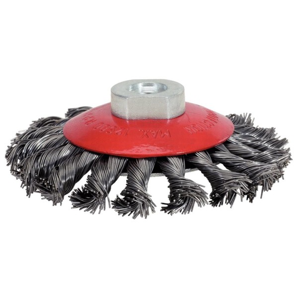 Ks-Tools 340.0050 Rostfreie Kegelform-StahldrahtrundbüRste, 0,5Mm, Ø 100Mm-image