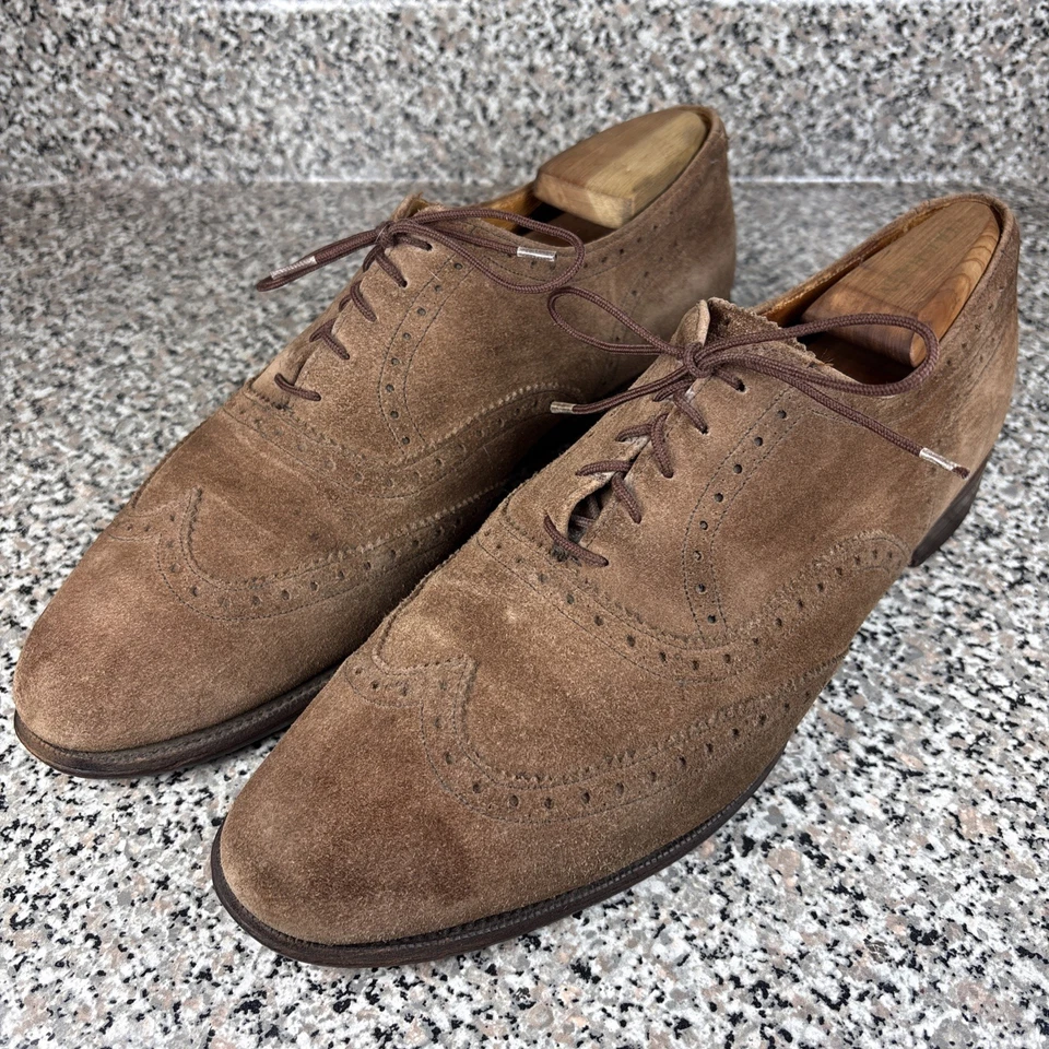 Oxford Paul Stuart by Crockett & Jones marrón gamuza punta de ala para hombre 10,5 usados en excelente estado Foto 3 de 4