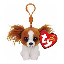 TY Beanie Baby 4" BARKS the Dog Key Clip Plush Stuffed Animal Collectible Toy