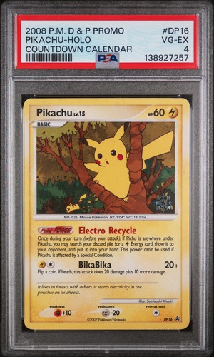 Pikachu graded PSA 4 for sale on eBay
