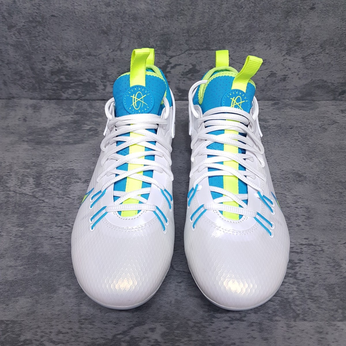 Nike Huarache 9 Elite LAX SE Lacrosse Cleats Men 6 / W 7.5 White Volt FV6147-100 Nike Huarache Elite 9 Low Lacrosse Cleats NBY FV6147-001  main image 3
