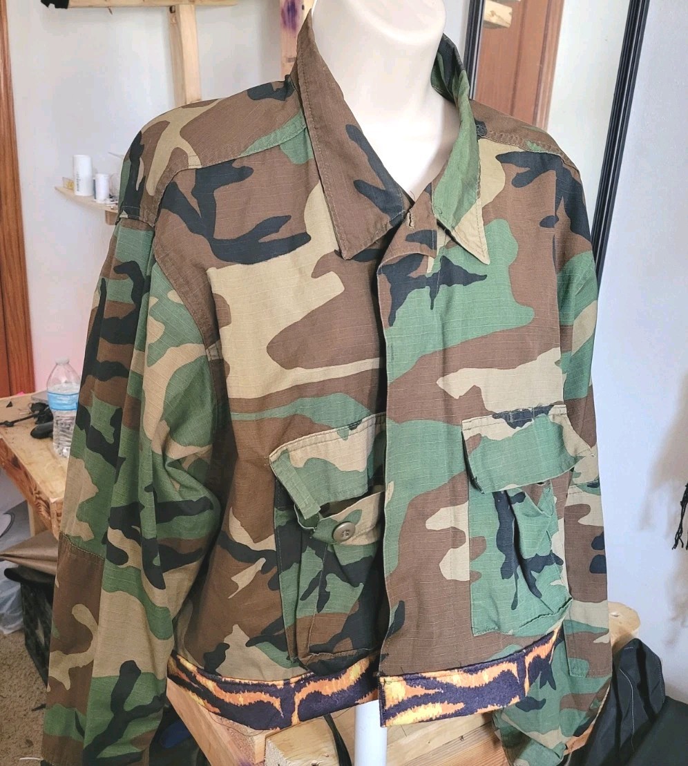 2 pac Marilyn Monroe  Army Patchwork button Shirt… - image 4