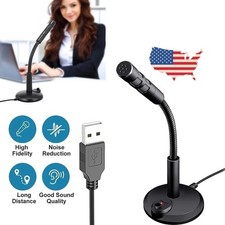 Mini USB Condenser Microphone with Stand - Plug  Play for PC/Laptop/Mac