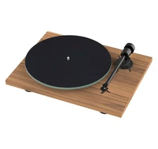 Pro-Ject T1 EVO BT Walnut Satin Turntable w/OM10 Cartridge-Minor Cosmetic Damage
