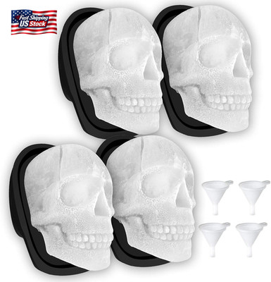 Extra Large 3D Skull Ice Cube Mold Silicone Ice Molds for Whiskey Ice Cube Trays
