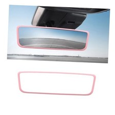 Car Rear View Mirror Protector Frame, Silicone Auto Rearview Mirror Pink
