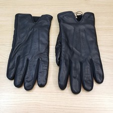 ISOTONER Gloves Mens Medium Black Leather Touchscreen Water Repellent Lined