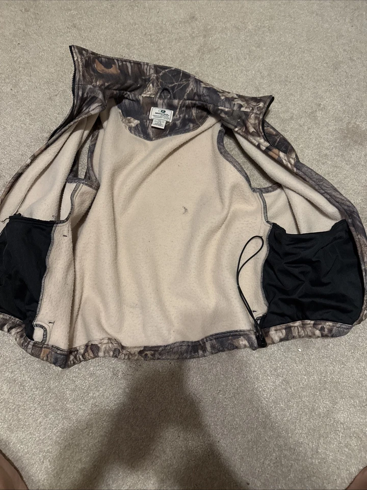 Chaleco polar camuflado roble musgo vintage. Talla mediana. 100% poliéster  Foto 3 de 4