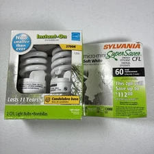 Sylvania Micro Mini Soft White Bulbs 2 pack Super Saver CFL13EL, 2700K, 120V