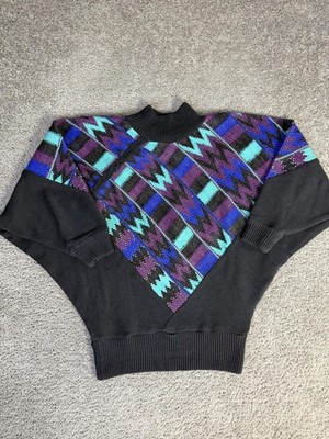 Dona Cristina Sweater Womens OS Hand Woven  Guatemala Black Geometric