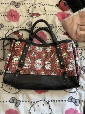 Ed Hardy Women s Small Skull Print Satchel Top Handle Bag w/ Detachable Strap