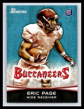 2012 Bowman Football #141 Eric Page Base Rookie Card RC Tampa Bay Buccaneers