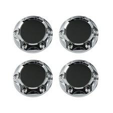 Argenté 68mm Voiture Roue Jante Centre Centre Caps sans Noir Sticker 4pcs