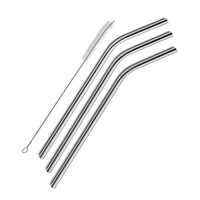 3 Stueck wiederverwendbare Edelstahl Metall Trinkhalm wiederverwendbare Str4532 - Bild 1 von 4