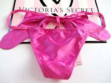 VICTORIA'S SECRET DREAM ANGELS V-String Thong Panty M L Pink NWT Bow Back VS