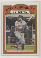 2021 Topps Heritage In Action Kyle Schwarber #140 2hg