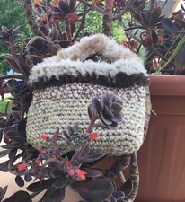 Mini borsetta uncinetto fatta a mano in misto lana