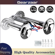 NEW Dual Trumpet 600DB/12V Car Air Horn Dual Tone Boat Lorry Truck Train Speaker