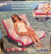 Aqua Pool Patio Chair Inflatable Lounge Seat Cup Holders Outdoor Float New