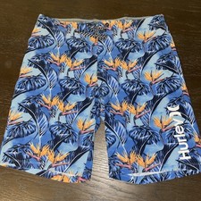 NWOT HURLEY Tropical Blue Glaze Board Shorts Swim Trunks Surf Size 32