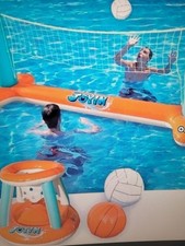 JOYIN 2 SETS INFLATABLE POOL SET VOLLEYBALL & BASKETBALL HOOP FREE SHIP LOWER 48