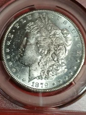 1879-S MORGAN SILVER DOLLAR. CAC MS 62. BRITE WHITE. FULL MINT LUSTER.ORIGINAL .