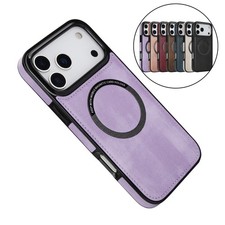 For iPhone 17 Pro Max Air 16 15 14 13 12 Mag Safe Leather Back Shockproof Case