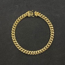 14k Gold Classic Miami Cuban Link Bracelet/An...