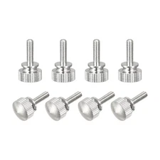 8pcs Knurled Thumb Screws M3x10mm Flat Brass Bolts Grip Knobs Nickel Plated
