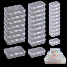 Bead Organizers and Storage-28 Pcs Small Plastic Boxes,Mini Clear Plastic Sto...