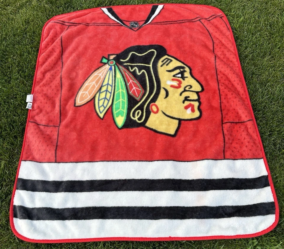Manta polar Chicago Blackhawks 56x48 noroeste NHL camiseta roja logotipo tiro Foto 3 de 3