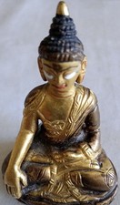 Small Brass Buddha Statue Figurine Tibetan Style Buddhist Meditation Ornament