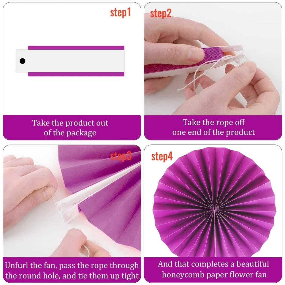 12 Pieces Confetti Hanging Paper Fans for Classroom Decorations Colorful Conf... - Image 4 of 4