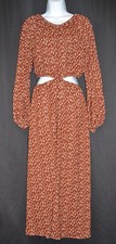 LUSH Women's Dress Rust Cut-Out Waist Faux Two Pc Size S