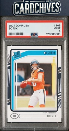 Bo Nix 2024 Donruss #369 PSA 9 MINT