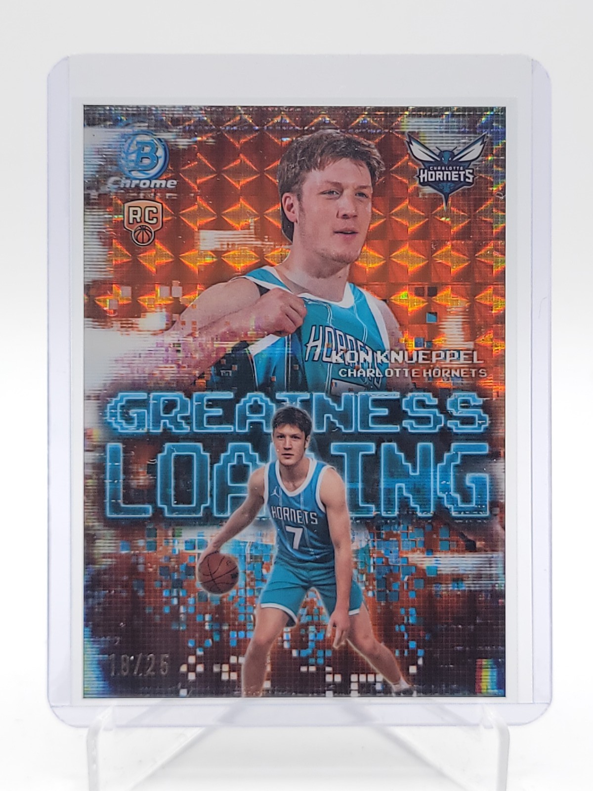 KON KNUEPPEL 2025-26 BOWMAN CHROME GREATNESS LOADING RC ORANGE GEO /25 Q4221