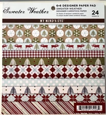 My Mind's Eye 6x6 Paper Pad ~ Sweater Weather ~ 24 double-sided cardstock design