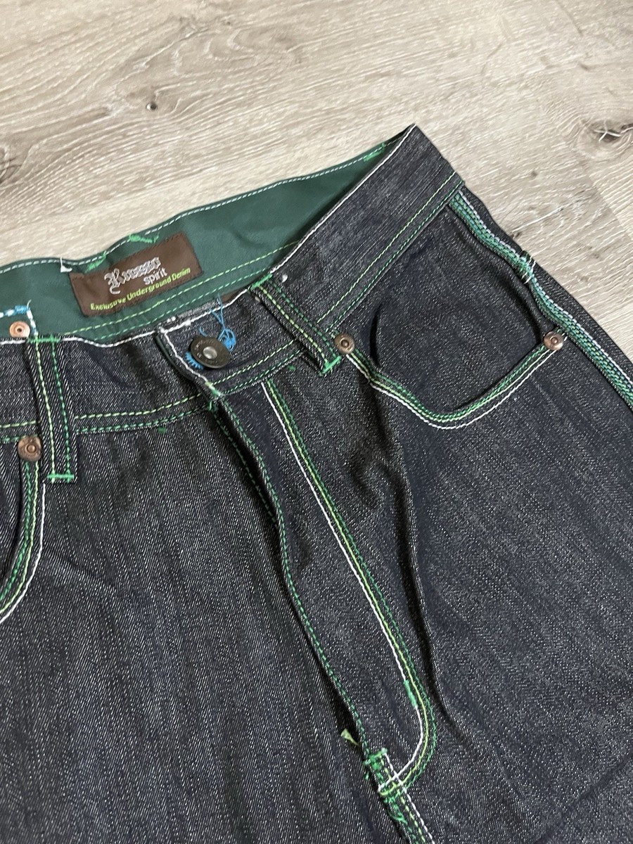 Vintage Russo Spirit Jeans Men's 32x30 Embroidery Hip Hop Baggy
