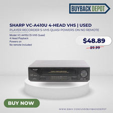 Sharp VC-A410U 4-Head VHS VCR Player Recorder S-VHS Quasi Powers On No Remote