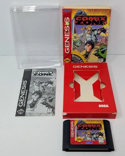 Comix Zone (Sega Genesis, 1995) Complete w/ Cardboard Box & Manual - No CD