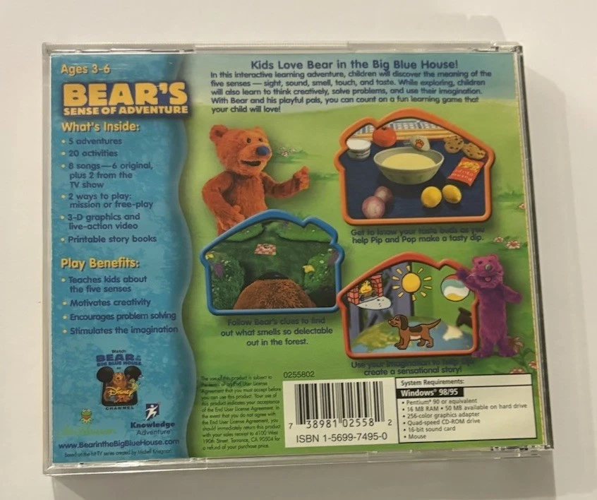 Bear's Sense of Adventure PC CD-Rom Windows Bear in Big Blue House NO CD KEY - Image 2 of 3