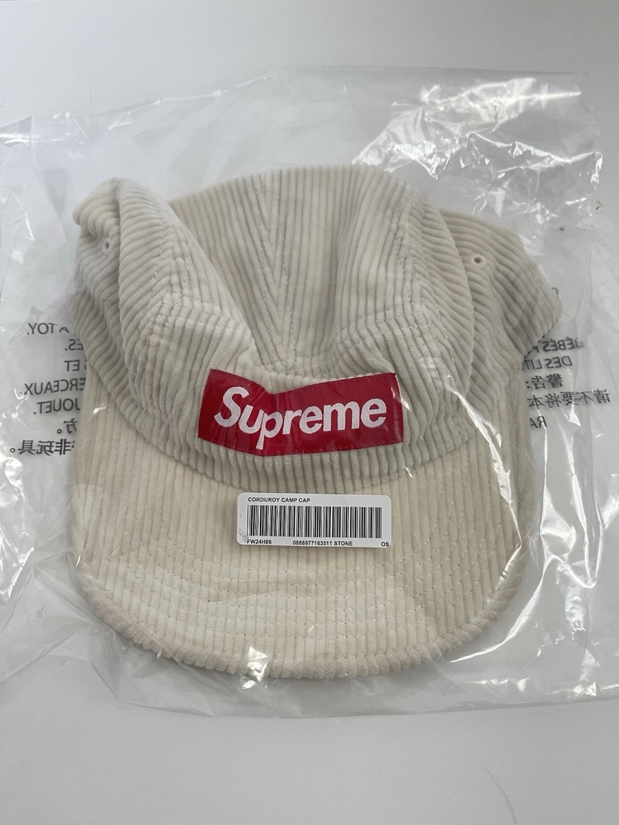 New Supreme Corduroy Camp Cap Hat Stone White FW24 | eBay