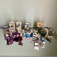 VTG Avon Victorian Memories Miniature Furniture Collection 20 Pc Resin Dollhouse