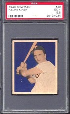 1949 Bowman #29 Ralph Kiner PSA 5 [GREAT EYE APPEAL] PSA # 25131034