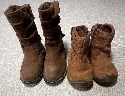 Lot Of  2 Toddler Girl Boots Stride Rite & Seychelles Size 8 Brown