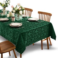 SiinvdaBZX Damask Rectangle Tablecloth, Luxury 84" x 60" Rectangular , Green