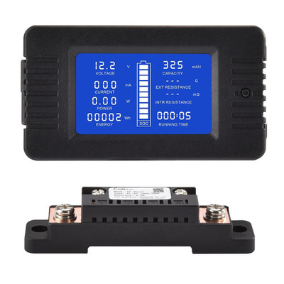 DC Multifunction Battery Monitor Meter with Shunt,0-200V,0-100A, LCD Display Di